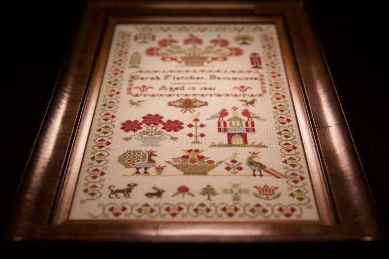 Hands Across the Sea Samplers "Sarah Fletcher 1841" Counted Cross Stitch Pattern, Booklet, English Reproduction Sampler, Pattern Only