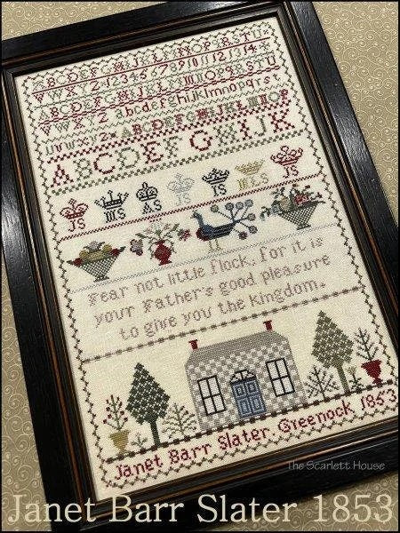 The SCARLETT HOUSE "Janet Barr Slater 1853"  Counted Cross Stitch Pattern  Chart, Nashville 2022 Market Release, Pattern Only