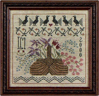 LA~D~DA "Flower Basket"  Counted Cross Stitch Pattern  Chart, Pattern Only