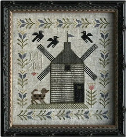 LA~D~DA "Hog Wild Windmill"  Counted Cross Stitch Pattern  Chart, 3 Ravens, Little Dog, Pattern Only