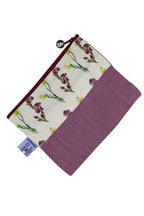 MAISON SAJOU ~ Linen and Cotton Pouch Irises and Narcissi ~ Made in France