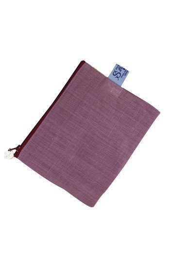 MAISON SAJOU ~ Linen and Cotton Pouch Irises and Narcissi ~ Made in France