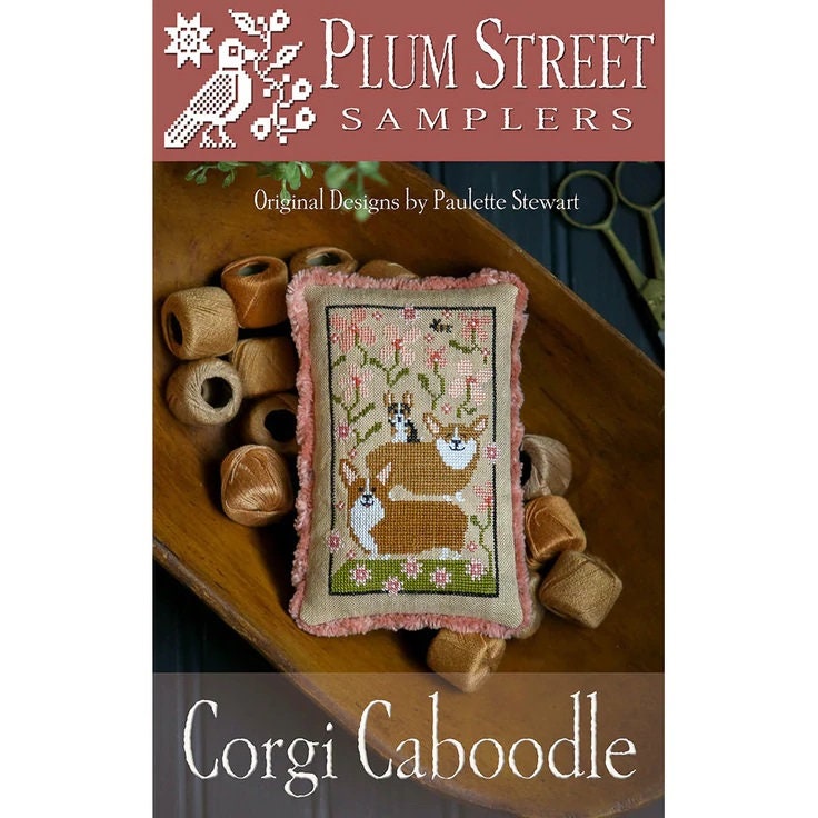 Plum Street Samplers "Corgi Caboodle" Counted Cross Stitch Pattern, Chart, Pattern Only