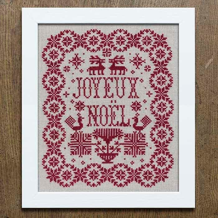 MODERN FOLK EMBROIDERY "Joyeux Noel ~ A French Christmas Sampler" Counted Cross Stitch Pattern, Chart, Winter, Reindeer, Pattern Only