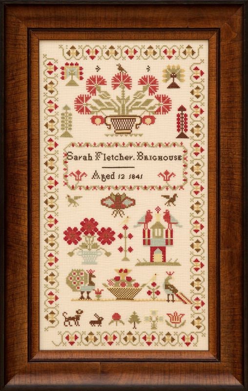 Hands Across the Sea Samplers "Sarah Fletcher 1841" Counted Cross Stitch Pattern, Booklet, English Reproduction Sampler, Pattern Only