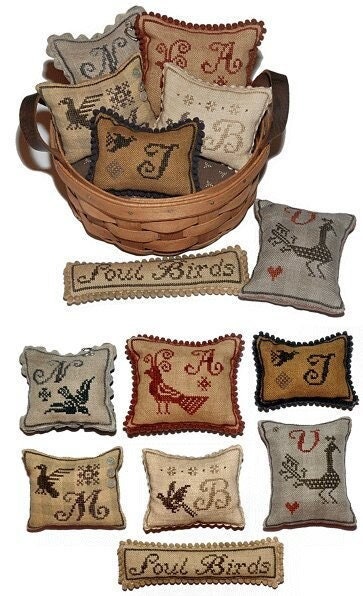 LA~D~DA "Soul Birds"  Counted Cross Stitch Pattern  Chart, Designs, Paper Pattern