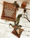 STACY NASH PRIMITIVES "Strawberry Basket Pinkeep & Scissor Fob" Counted Cross Stitch Pattern, Chart, Pattern Only