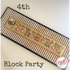 HANDS ON DESIGN "4th: Block Party" Counted Cross Stitch Pattern, Includes Wool Square & Pins too!, 2022 Market Release, Eagle, Americana
