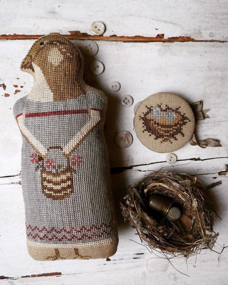 STACY NASH PRIMITIVES "Animal Crackers Series - Jenny" Counted Cross Stitch Pattern, Chart, Pattern Only