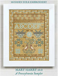 MODERN FOLK EMBROIDERY "Mary Harry 1808 ~ A Pennsylvania Sampler" Counted Cross Stitch Pattern, Chart, Pattern Only