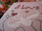 PLUM STREET SAMPLERS "Love Notes" Counted Cross Stitch Pattern, Chart, Valentines Day, White Dove, Pattern Only