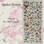 AuryTM "Quaker Flowers" Counted Cross Stitch Pattern, Chart, Pattern Only, Aury TM