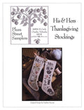 PLUM STREET SAMPLERS "His & Hers Thanksgiving Stockings"  Counted Cross Stitch Pattern  Autumn, Fall, Thanksgiving, Paper Pattern
