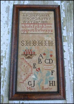 THE SCARLETT HOUSE "Mary Hawley 1808" Counted Cross Stitch Pattern, Chart, Sampler, Pattern Only