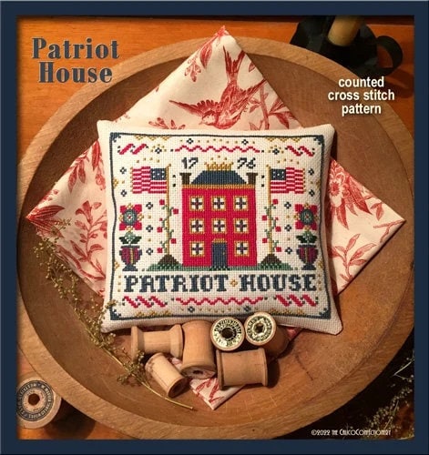 THE CALICO CONFECTIONERY "Patriot House" Counted Cross Stitch Pattern, Chart, Patriotic, 4th of July, Pattern Only
