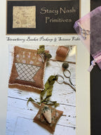 STACY NASH PRIMITIVES "Strawberry Basket Pinkeep & Scissor Fob" Counted Cross Stitch Pattern, Chart, Pattern Only