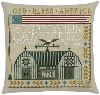 ARTFUL OFFERINGS "God Bless America Sampler" Counted Cross Stitch Pattern, Chart, Sampler, Pattern Only