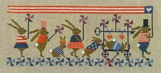 ARTFUL OFFERINGS "Patriotic Pinwheel Parade" Counted Cross Stitch Pattern, Chart, Summer, Americana, Pattern Only