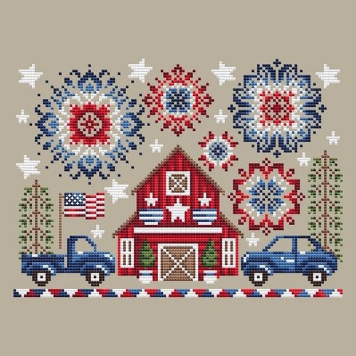 SHANNON CHRISTINE DESIGNS "Red, White and Blue" Counted Cross Stitch Pattern, Chart, Americana, Pattern Only