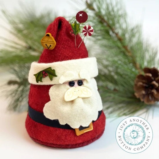 Just Another Button Company "JOLLY OLD ELF Pincushion" Pattern, Pins + Button Pack Included!