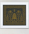 MODERN FOLK EMBROIDERY "How Doth The Little Busy Bee ~ A Beekeeper's Pincushion" Counted Cross Stitch Pattern, Chart, Pattern Only