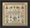 MERRY WIND FARM "Sarah Leach ~ c. 1861 Staverton School"  Counted Cross Stitch Pattern  Chart  English Schoolgirl Sampler  Pattern Only