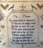 MERRY WIND FARM "Sarah Ann Marven 1838"  Counted Cross Stitch Pattern  English Reproduction Sampler  Chart, Pattern Only