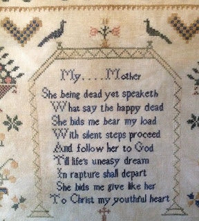 MERRY WIND FARM "Sarah Ann Marven 1838"  Counted Cross Stitch Pattern  English Reproduction Sampler  Chart, Pattern Only
