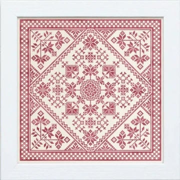 MODERN FOLK EMBROIDERY "Halsingland Blommor ~ A swedish Style Cushion Design" Counted Cross Stitch Pattern, Chart, Pattern Only