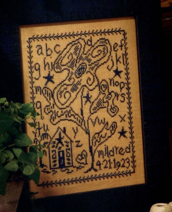 BLACKBIRD DESIGNS "Mildred's Sampler"  Counted Cross Stitch Pattern  Chart, Schoolgirl Sampler Series, Pattern Only