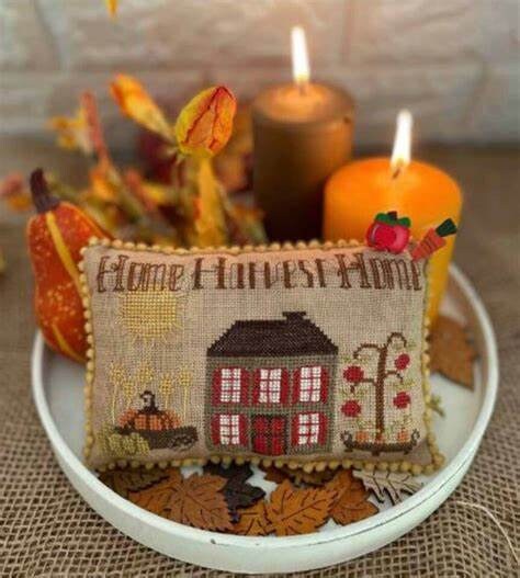 MANI DI DONNA "Home Harvest Home Pillow" Counted Cross Stitch Pattern, Chart, Pattern Only