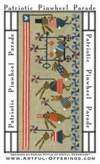 ARTFUL OFFERINGS "Patriotic Pinwheel Parade" Counted Cross Stitch Pattern, Chart, Summer, Americana, Pattern Only