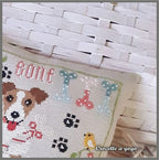 The Little Dog! by CROCETTE A GOGO  Counted Cross Stitch Pattern  Spring, Dog Bones, Pawprints, Pattern Only
