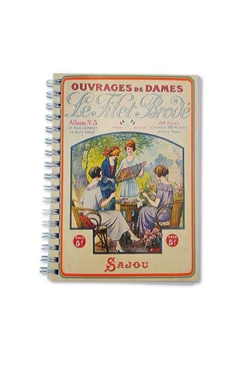 MAISON SAJOU Spiral Bound Note Book - 50 Lilac Pages ~ Ripaille ~ 50 Pages ~ Made in France