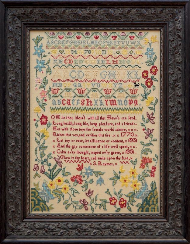 Hands Across the Sea Samplers "Sarah Reymes 1770" Counted Cross Stitch Pattern, A Reproduction Sampler, Chart, Pattern Only