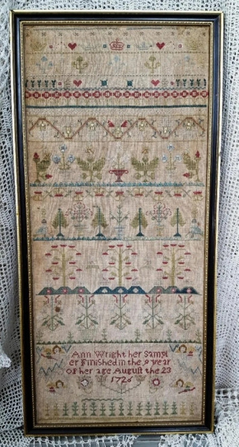 SAMPLERS NOT FORGOTTEN "Ann Wright 1726" Counted Cross Stitch Pattern, Chart, Sampler, Pattern Only