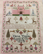 MERRY WIND FARM "Elena Tratman 1824"  Counted Cross Stitch Pattern  English Reproduction Sampler  Chart, Pattern Only