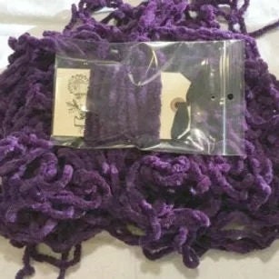 WIZARD ~ CHENILLE TRIM by Lady Dot Creates  3 Yards  Hand-Dyed Chenille  100% Cotton  Finishing  Purple  Craft Project Trim
