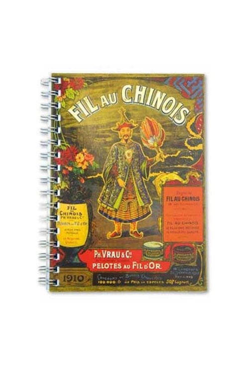 MAISON SAJOU Spiral Bound Note Book - Fil Au Chinois 1910 ~ 50 Pages Blue Notebook ~ Made in France