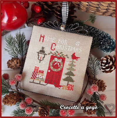 Crocette A Gogo  "Christmas Vintage Series #6 - Home For Christmas"  Counted Cross Stitch Pattern  Monthly Series, Paper Pattern