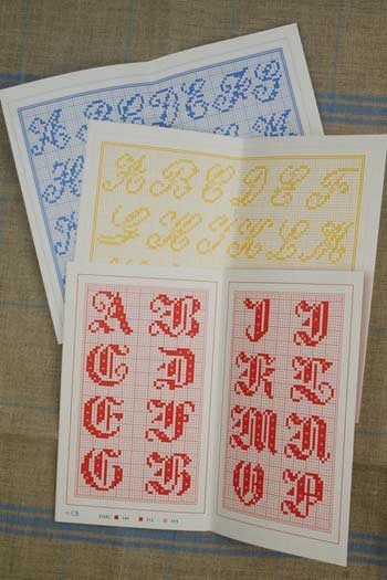 MAISON SAJOU / DMC Alphabets Cross Stitch Boxed Set 3 Albums (4-6) ~ Out of Print ~ Motifs Mainly Alphabets ~ Made in France