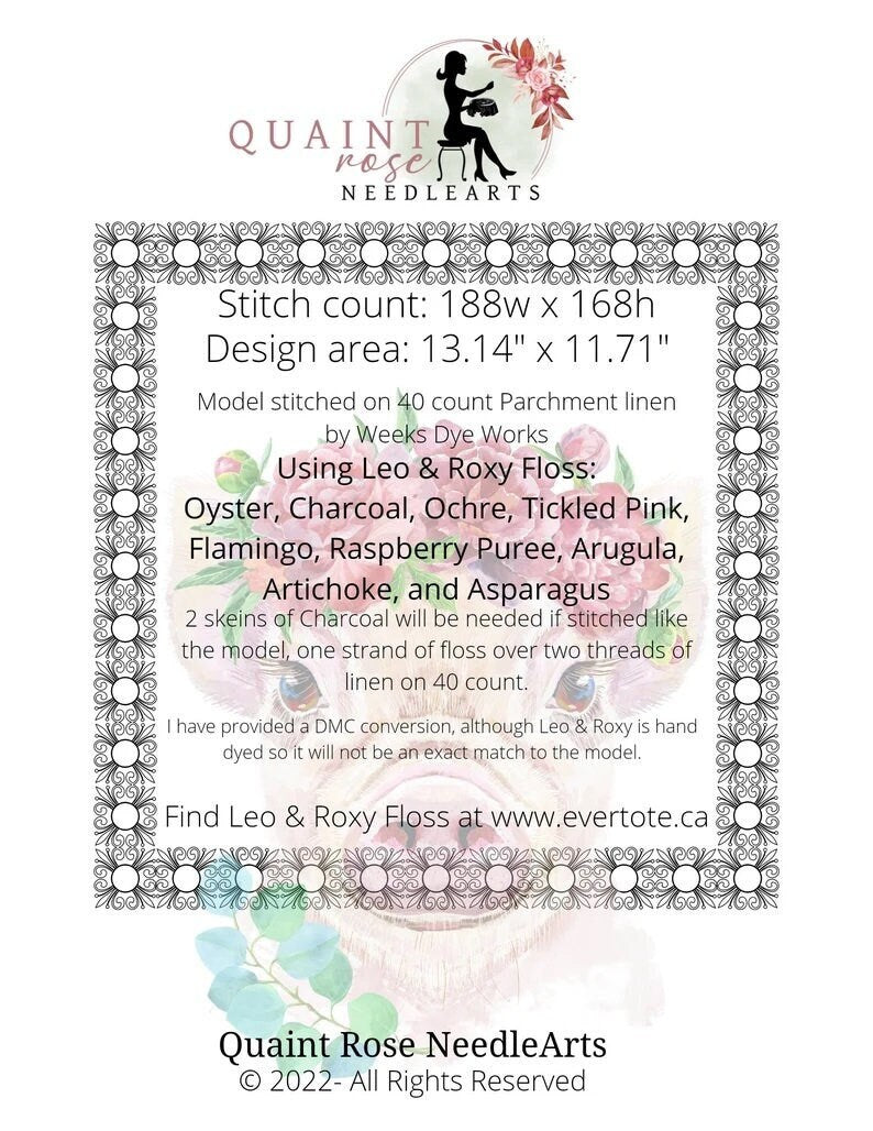 QUAINT ROSE NEEDLEARTS "Quaint Quakers #1 ~ Spring" Counted Cross Stitch Pattern, Sampler, Chart, Pattern Only