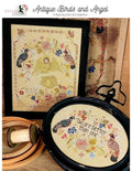 QUAINT ROSE NEEDLEARTS "Antique Birds and Angel" Counted Cross Stitch Pattern, Sampler, Chart, Booklet Only
