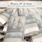 PIRATES ~ 40 ct. Linen from The Primitive Hare ~ Hand-Dyed and Printed 40 count Cross Stitch Linen