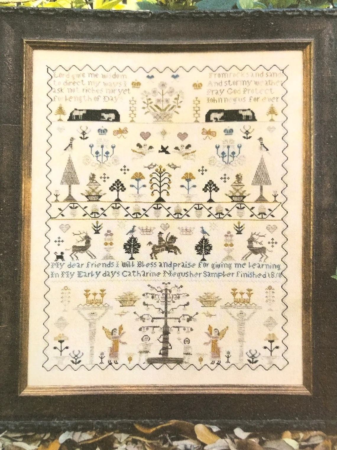 SAMPLERS NOT FORGOTTEN "Catharine Negus 1810" Counted Cross Stitch Pattern, Chart, Sampler, Pattern Only
