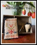 DAMES Of THE NEEDLE "Red Tulip Ruler Tray"  Counted Cross Stitch Pattern  Lid & Strawberry Patterns, Chart, Pattern Only