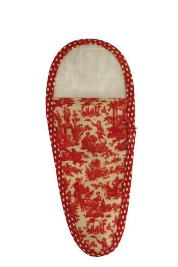 MAISON SAJOU Scissor Case ~ Red Jouy Coated Cotton Fabric - Medium - Red Offrande à lAmour in matt coated cotton, Made in France