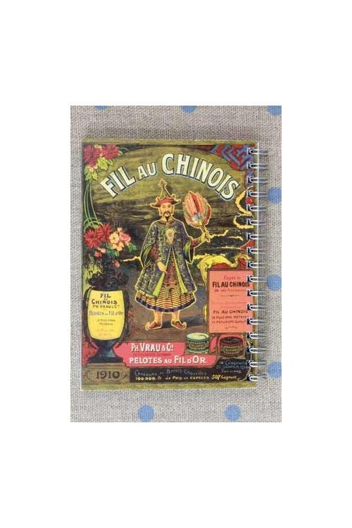 MAISON SAJOU Spiral Bound Note Book - Fil Au Chinois 1910 ~ 50 Pages Blue Notebook ~ Made in France