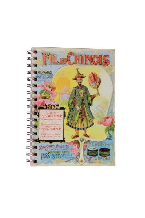 MAISON SAJOU Spiral Bound Note Book - Fil Au Chinois 1911 ~ 50 Pages Pink Notebook ~ Made in France