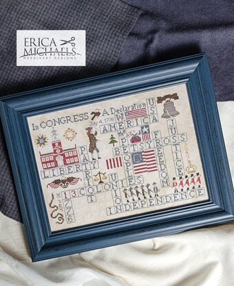 ERICA MICHAELS DESIGNS "Liberty Games"  Counted Cross Stitch Pattern  Patriotic, Americana, Game Board Design, Pattern Only
